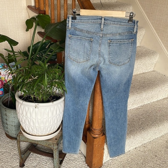 Frame Denim Women's Le Skinny De Jeanne Crop Blue Jeans - Picture 7 of 14